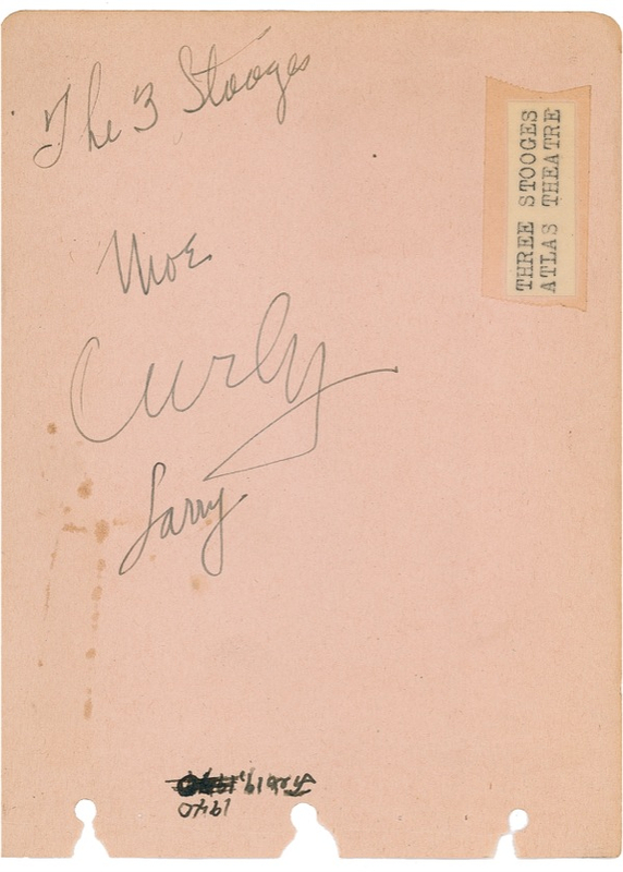 Lot 1262 Three Stooges Signature