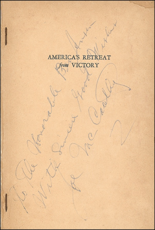 Lot 383 Joseph McCarthy Book
