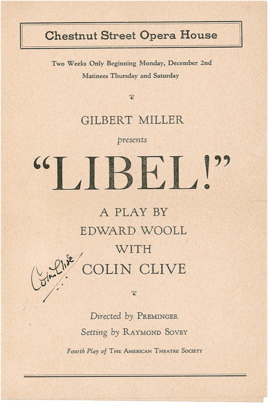 Lot 1015 Colin Clive Program