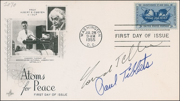 Lot 433 Edward Teller and Paul Tibbets First Day Cover