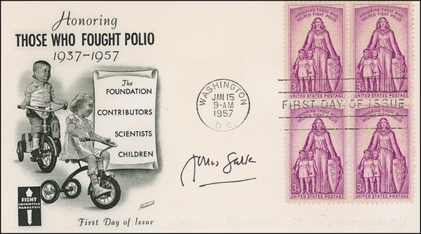Lot 413 Jonas Salk First Day Cover