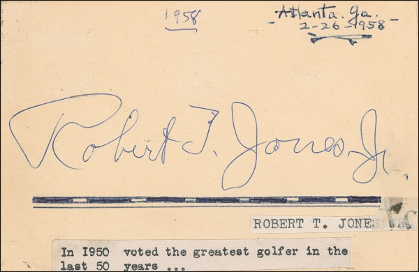 Lot 1527 Bobby Jones Signature