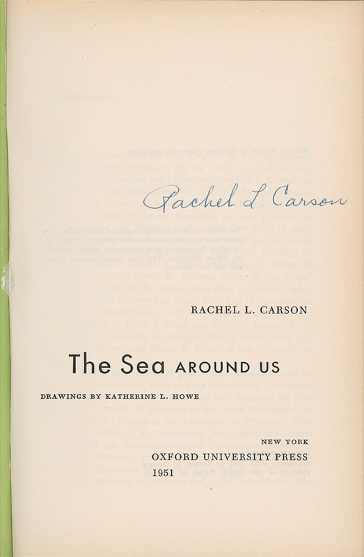Lot 598 Rachel Carson: Signing her classic of marine ecology