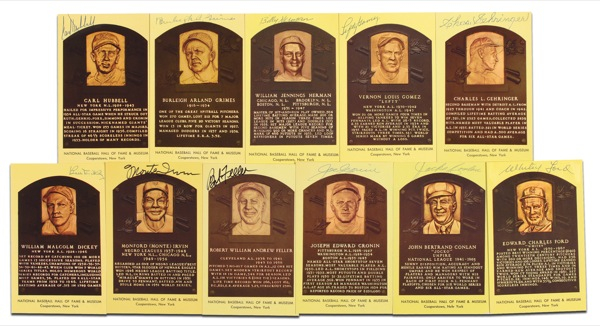 Lot 1357 Baseball Hall of Fame Plaques Group Lot