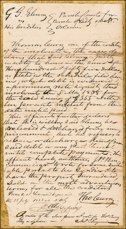 Lot 252 Judah Benjamin Signed Document
