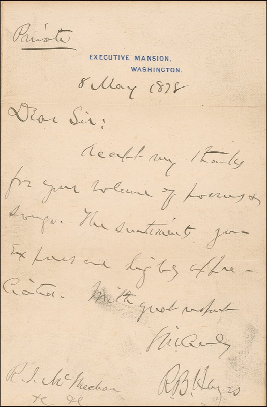 Lot 114 Rutherford B. Hayes Handwritten Letter Signed