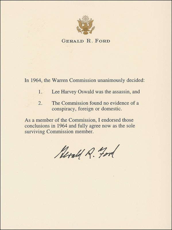 Lot 75 Gerald Ford Souvenir Typescript