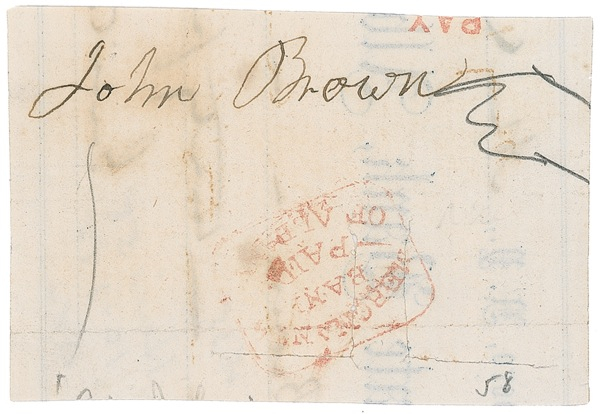 Lot 260 John Brown: Scarce signature of the fabled abolitionist