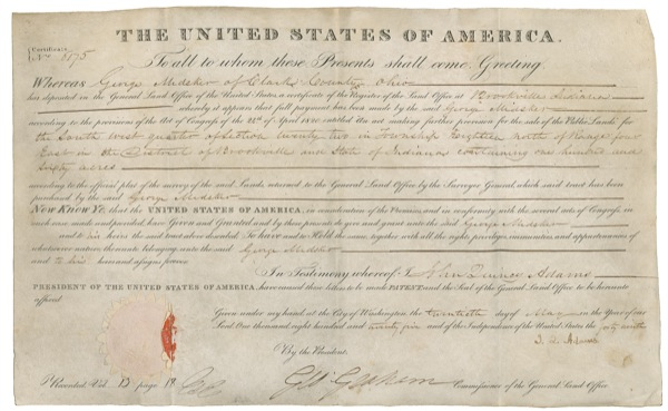 Lot 3 John Quincy Adams Signed Document