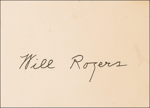Lot 1208 Will Rogers Signature