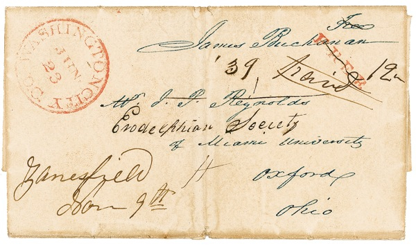 Lot 81 Free Frank: James Buchanan Free Frank