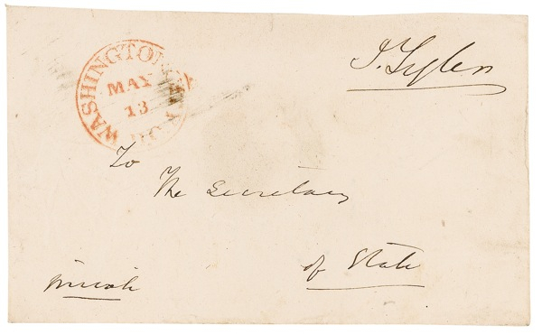 Lot 92 Free Frank: John Tyler Free Frank