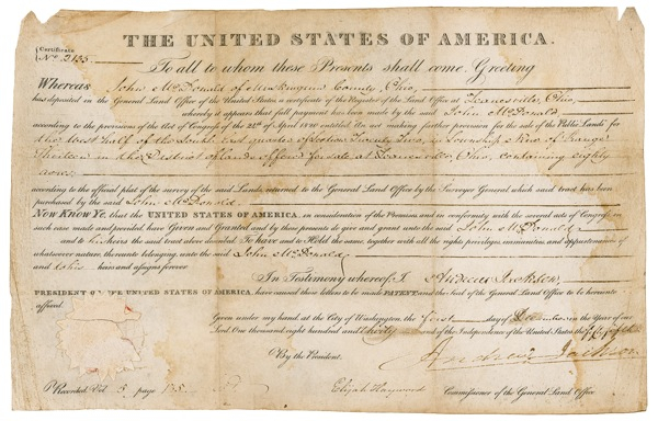 Lot 128 Andrew Jackson Signed Document