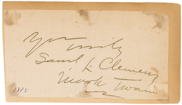 Lot 601 Samuel L. Clemens Signature