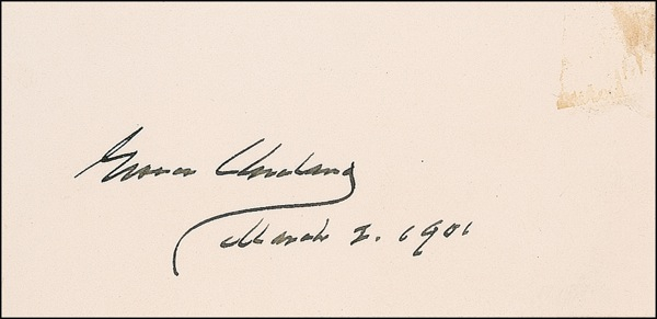 Lot 38 Grover Cleveland Signature