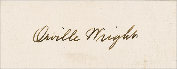 Lot 579 Orville Wright Signature