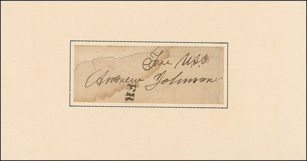 Lot 88 Free Frank: Andrew Johnson Signature