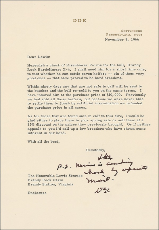 Lot 57 Dwight D. Eisenhower: Ike talks turkey about beef