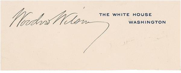 Lot 244 Woodrow Wilson White House Card
