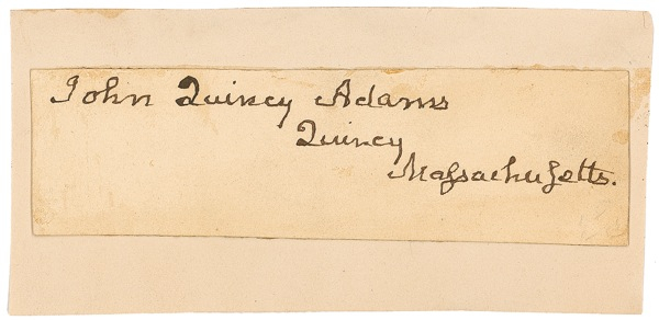 Lot 4 John Quincy Adams Signature