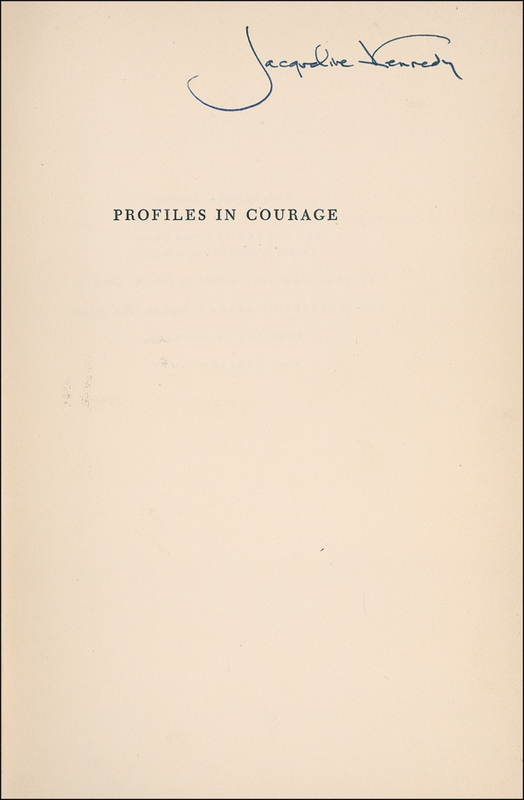 Lot 141 Jacqueline Kennedy: Signing a memorial edition of Profiles in Courage
