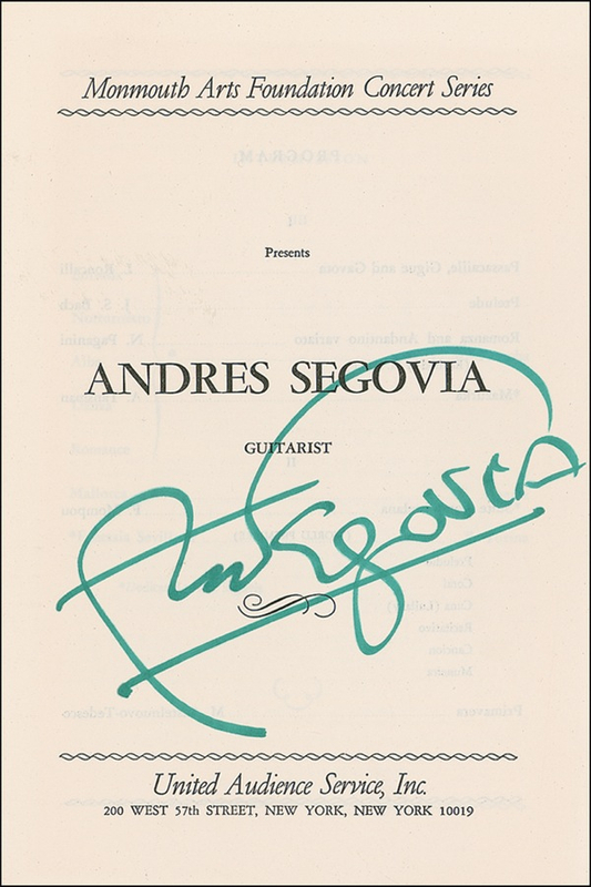 Lot 902 Andrés Segovia Program
