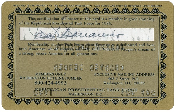 Lot 257 Joseph Bonanno Membership Card