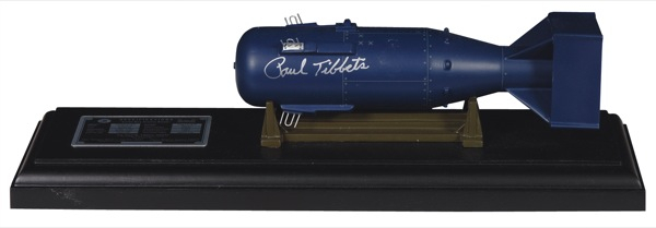 Lot 479 Enola Gay: Tibbets and Van Kirk: LITTLE BOY: Two Enola Gay crew members sign a model of the bomb that destroyed Hiroshima