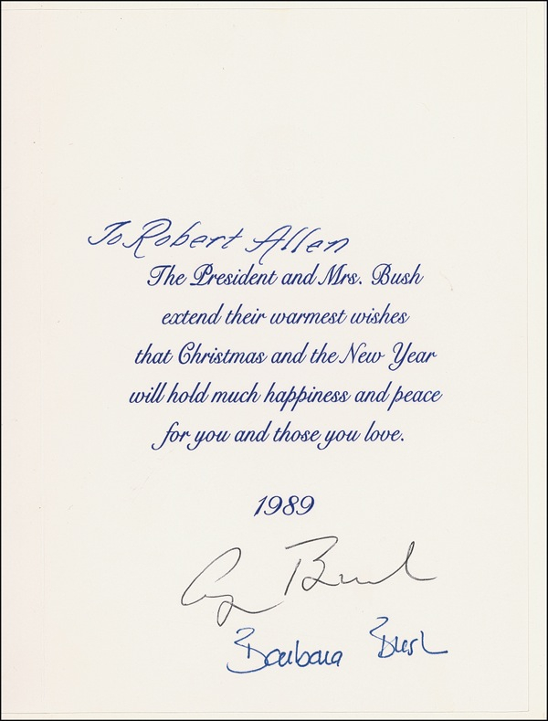 Lot 19 George and Barbara Bush Christmas Card