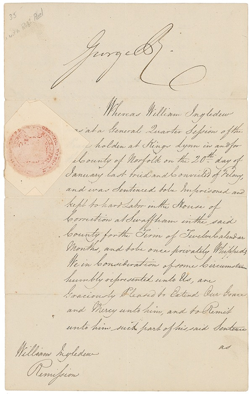 Lot 320 George IV and Robert Peel Signed Document