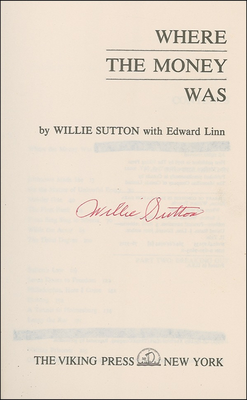 Lot 432 Willie Sutton Book