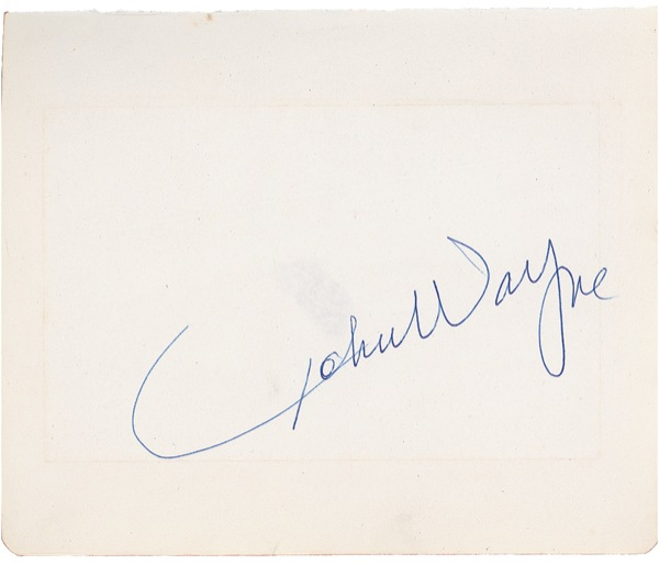 Lot 1276 John Wayne Signature
