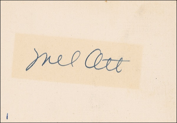 Lot 1609 Mel Ott Signature