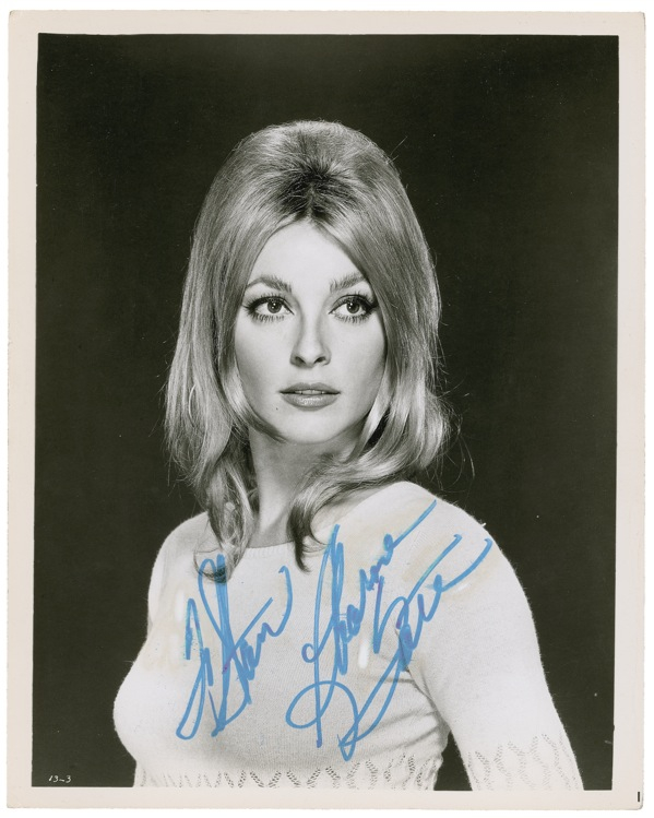 Lot 1257 Sharon Tate: HOLLYWOOD TRAGEDY: Scarce signed photo of blonde beauty and Manson Family victim SHARON TATE
