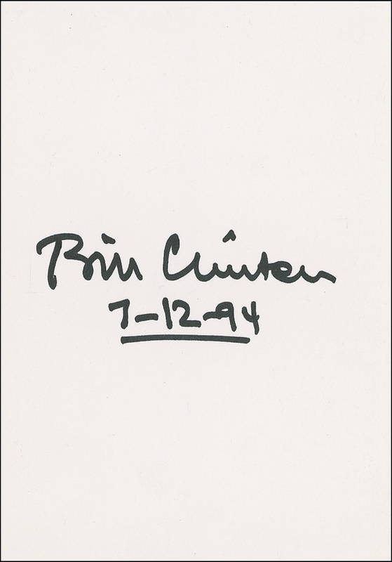 Lot 45 Bill Clinton Signature