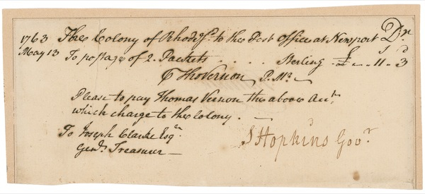 Lot 290 Declaration of Independence: Stephen Hopkins Signed Document