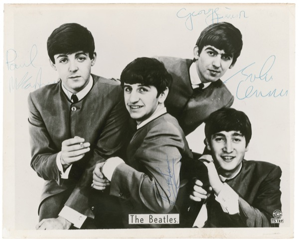 Lot 735 The Beatles: MEET THE BEATLES: Early publicity photo signed by John, Paul, and George