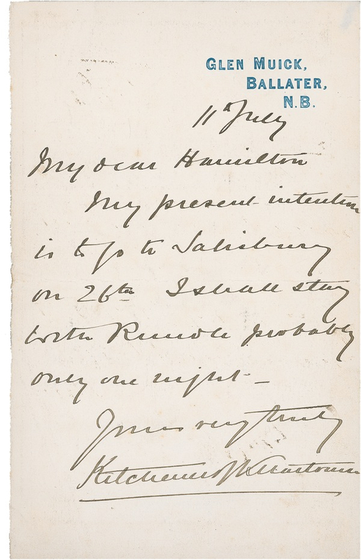 Lot 493 Horatio Herbert Kitchener Handwritten Letter Signed