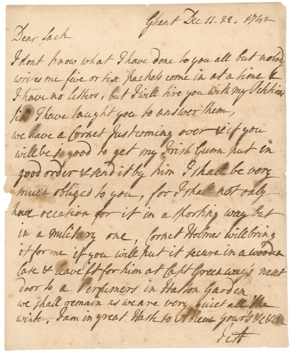 Lot 468 Lord Jeffrey Amherst Handwritten Letter Signed