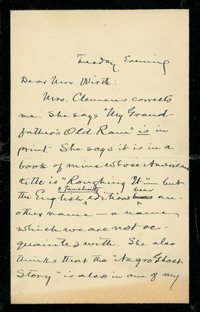 Lot #599 Samuel L. Clemens: Forgetting himself: ?The truth is, I am not very well acquainted with my books? - Image 2