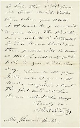 Lot #98 U. S. Grant: Visiting family incognito after leaving the White House: ?I want to go over quietly to your house.... If it is known that I am there people will be coming? - Image 1