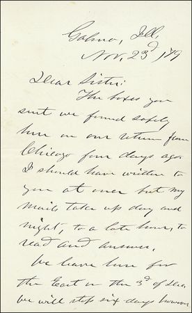 Lot #98 U. S. Grant: Visiting family incognito after leaving the White House: ?I want to go over quietly to your house.... If it is known that I am there people will be coming? - Image 2