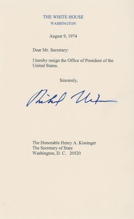 Lot #162 Richard Nixon Mock Resignation - Image 1