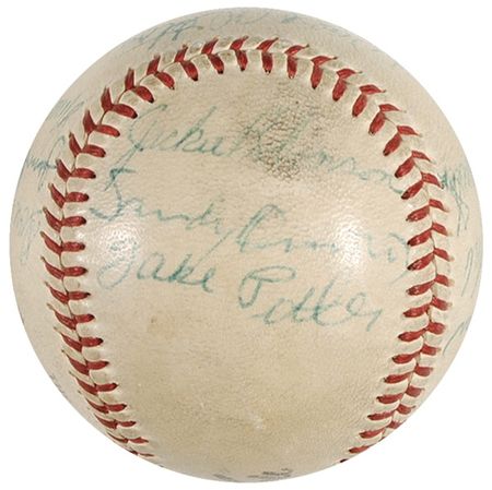 Lot #1394 Brooklyn Dodgers: ‘56 Dodgers team ball including Robinson, Campanella, Drysdayle, and Hodges - Image 3