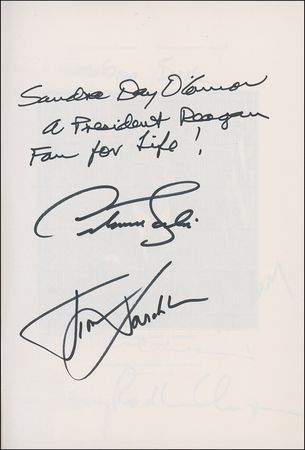 Lot #177 Ronald Reagan Tribute: “GOD BLESS THE GIPPER”: More than 30 members of the Washington elite, including three presidents, Supreme Court justices, and close political allies, pay tribute to RONALD REAGAN - Image 2