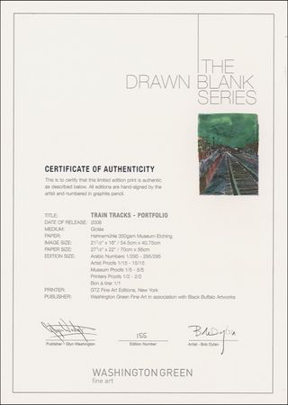 Lot #783 Bob Dylan: No blood on these Train Tracks: DYLAN signs a limited edition print - Image 3