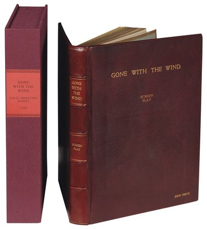 Lot #1072 Gone with the Wind: David O. Selznick: SCARLETT FEVER: SELZNICK warmly inscribes a deluxe GWTW script to financial backer and future rental-car mogul John Hertz - Image 1