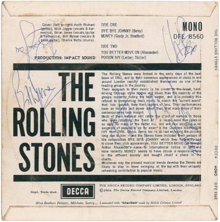 Lot #898 The Rolling Stones: The Stones sign their 1964 debut EP - Image 1