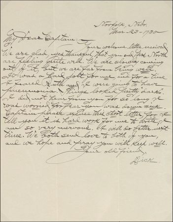 Lot #1256 Richard ?Diamond Dick? Tanner Handwritten Letter Signed - Image 2