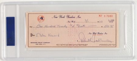 Lot #1511 Elston Howard Check - Image 1